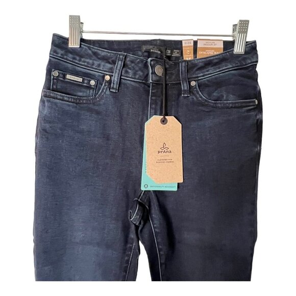 prAna Sienna Jean Deep Blue Skinny Stretch Denim Women Dark Wash New - Picture 3 of 9